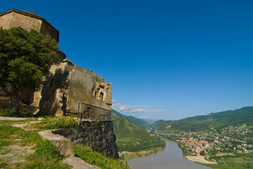 Fototapeta na wymiar Jvari Monastery (Monastery of the Cross), 6th century, Mtskheta, World Heritage Site. Georgia