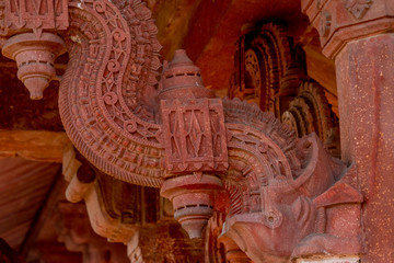 Architectural detail. Fatehpur Sikri. Mughal Empire Mosque. Unesco World Heritage. 14th century....