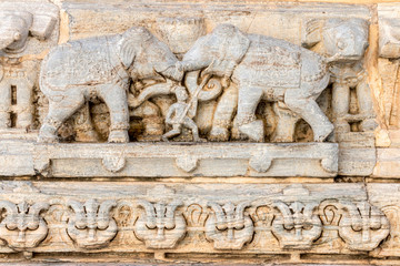 Bas Relief. Jagdish Temple. Udaipur Rajasthan. India.