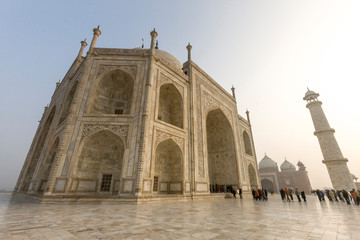 Taj Mahal in morning mist. Agra. India.