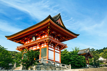 Kyoto, Japan. Main entrance gate to the Kiyomizudera temple, a UNESCO World Heritage Site