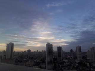 skyline at sunset