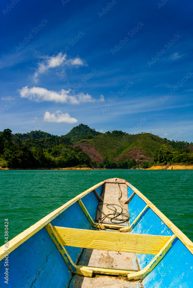 Poster lake batang ai, batang ai national park, sarawak, malaysian borneo, malaysia.