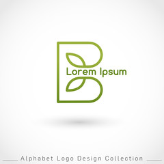 Letter B Logo Design Template isolated on white background : Vector Illustration