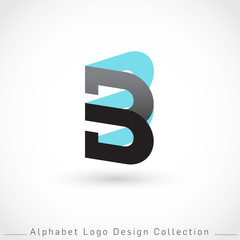 Letter B Logo Design Template isolated on white background : Vector Illustration