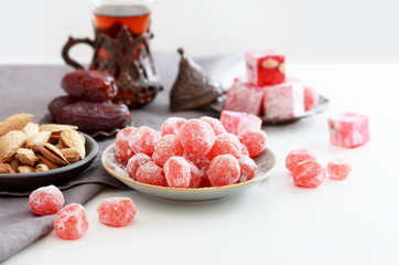 original oriental sweets on the table