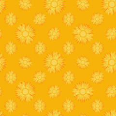 Seamless Pattern with Summer Sun Simple Icons