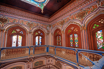 Obraz premium The beautiful wooden work in Chiniot Palace in Pakistan.