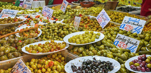 Olive stand at the market