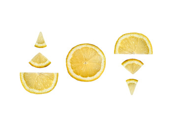 shot of a lemon among lemon admires in Latin alphabet.