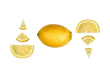 shot of a lemon among lemon admires in Latin alphabet.