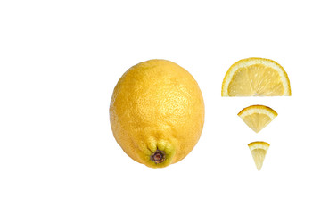shot of a lemon among lemon admires in english alphabet.
