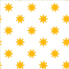 Seamless Pattern with Summer Sun Simple Icons