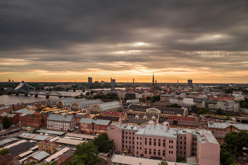 Fototapeta na wymiar Sunset in Riga, Latvia