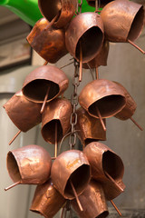 Turkey, Istanbul. Copper bells for animals on farm. Sold in the Grand Bazaar.