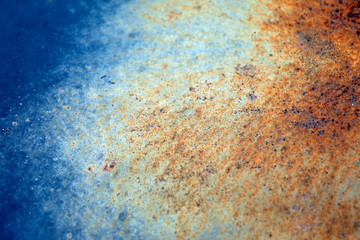 Rostiges Metal, close-up Hintergrund, Oberflächen Oxidation mit vielen Farben.