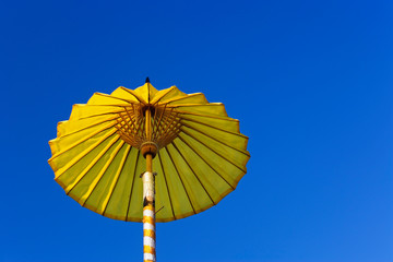 Single yellow hand made umbrella, Bo Sang, Chiang Mai, Thailand