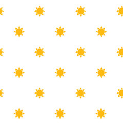 Seamless Pattern with Summer Sun Simple Icons