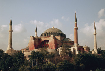 Turkey, Istanbul, View of Hagia Sophia (Aya Sofya)