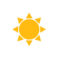 Sun Icon. Yellow Simple Design Vector Illustration