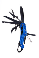 High quality black and blue multi-tool unfolded