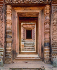 Fototapeta na wymiar Asia, Cambodia, Angkor Wat Entryway