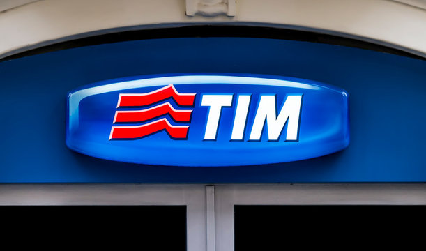 Detail of the TIM store in Catania. TIM (Telecom Italia Mobile) is Telecom Italia's mobile phone brand founded in 1995.