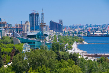 Fototapeta na wymiar View over coast of Baku, Baku Bay, Azerbaijan