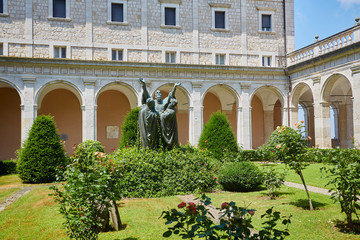 Fototapeta na wymiar the yard of a Catholic convent