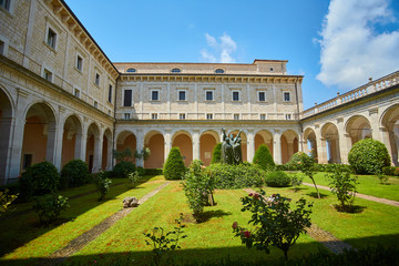 Fototapeta premium the yard of a Catholic convent