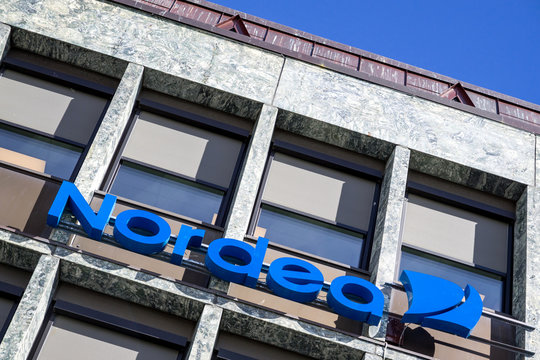 TRONDHEIM, NORWAY - June 9, 2017: Nordea sign at branch. Nordea Bank AB is a Nordic financial services group operating in Northern Europe. The bank is present in 19 countries around the world.