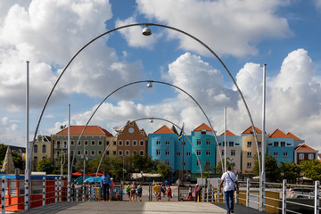 Obraz premium Lesser Antilles, Curacao, Willemstad. The bridge leading from Willemstad back to the port