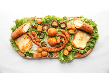 Traditional dish on a wooden plate