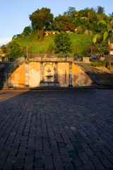 MARTINIQUE. French Antilles. West Indies. Ruins of the theatre in St. Pierre, destroyed with the...