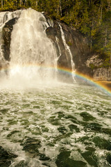 Canada, British Columbia, Inside Passage. Rainbow over waterfall. Credit as: Cathy & Gordon Illg / Jaynes Gallery / DanitaDelimont.com