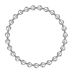 Circle leaf frames. Floral leaves round frame, flower ornament circles and flowers circled border. Laurel leaf wreath icons for wedding invitation card. Decoration isolated vector symbols set