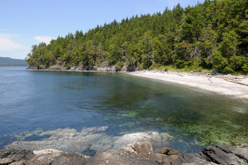Canada, British Columbia, Gulf Islands, Portland Island. Shell beach near Kanaka Bluff