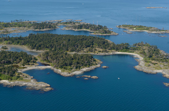 Canada, British Columbia, Aerial Photo Of Discovery Island Marine Provincial Park