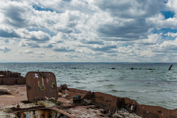 Zatoka wraków, ORP Wicher, ORP Grom, na helu © Konrad Kerker