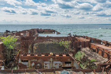 Zatoka wraków, ORP Wicher, ORP Grom, na helu © Konrad Kerker