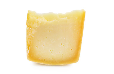 Italian cheese, piece of cheese, pecorino, parmesan cheese, isolated on white background with clipping path.