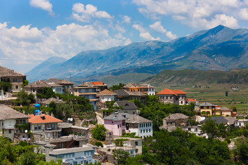 Fototapeta na wymiar Gjirokaster in the mountain, UNESCO World Heritage Site, Albania