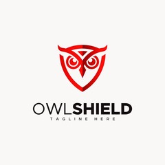 owl shiled logo design unique