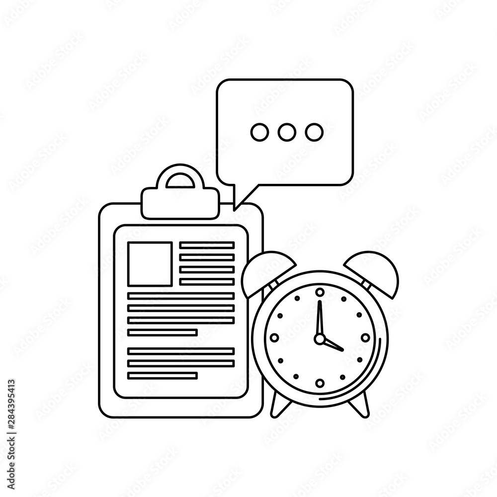 Poster alarm clock with checklist icon