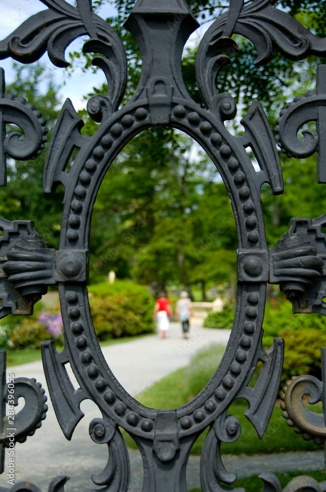 Poster canada, nova scotia, halifax. public gardens, historic victorian city garden created in 1836, detail