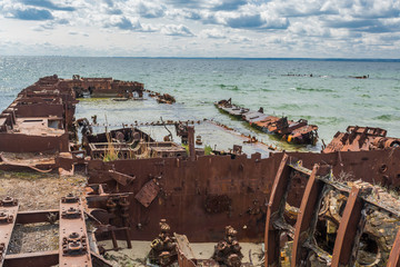 Zatoka wraków, ORP Wicher, ORP Grom, na helu © Konrad Kerker