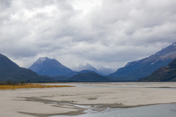 view of northern end of Lake Wakatipu in the South Island , New Zealand