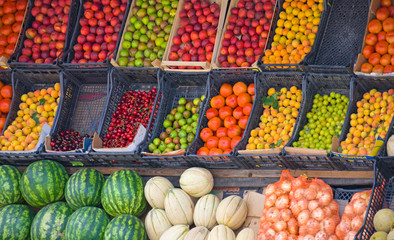 Selling fruit and vegetables, Tirana, Albania