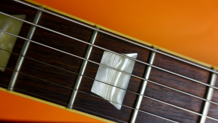 electric guitar headstock , closeup