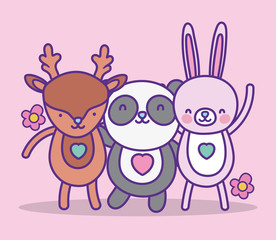 cute animals cartoon flat design